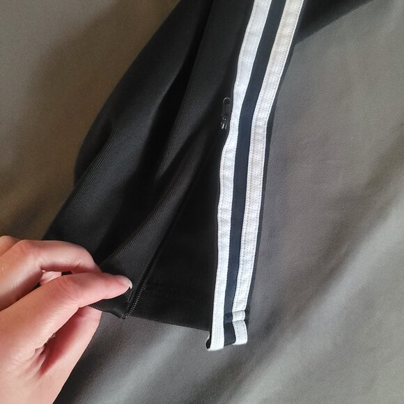 adidas Track Pants Womens S Black ClimaCool Drawstring Ankle Zip Training Gym - Picture 3 of 16